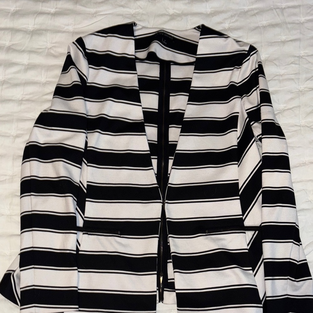 Lane Bryant Black and White Striped Women's Blazer